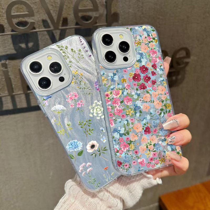 Чехол для телефона с цветочным узором и перьями, сверкающий, ударопрочный, для iPhone 16 Pro Max 15 Pro 14 13 12 11, прозрачный, с мягким краем, с блестками, тонкий, жесткий, из поликарбоната