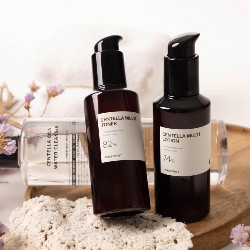 Pure Foret Centella acnes Очищающая вода Очищающий лосьон для кожи 3 типа Базовая косметика Уход за проблемной кожей Подарочный набор