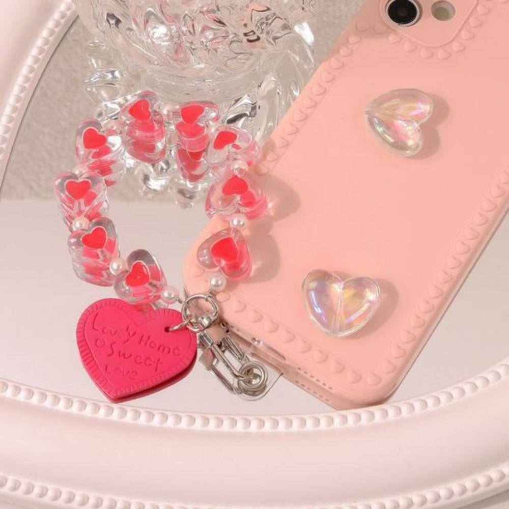 Брелок для мобильного телефона из бусин «Любовь», Защитный от падения браслет против потери телефона, Цепочка для телефона из бусин, Подвеска для телефона