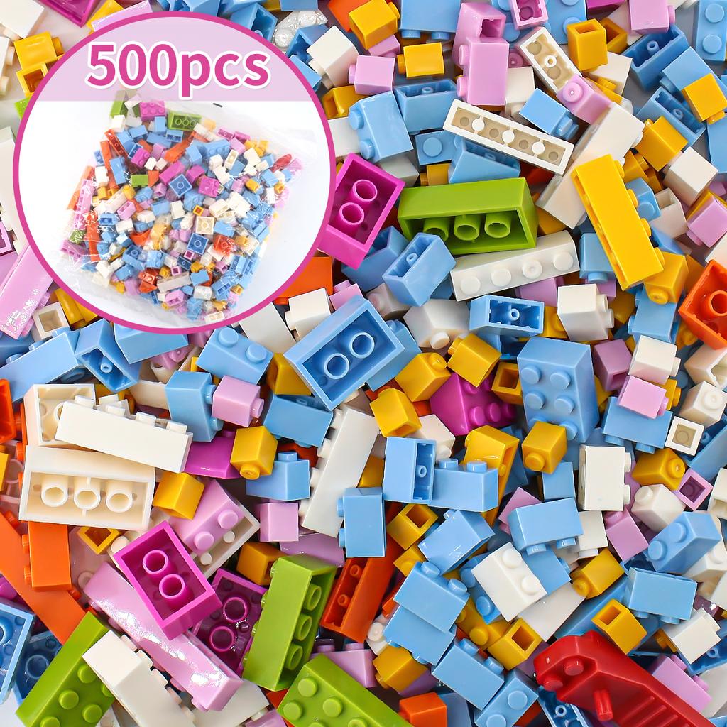1000 штук Цветная коробкаНабор строительных блоков для творчества Наборы оптом Город Классические кубики Сборка Игрушки Образовательные игрушки для детей