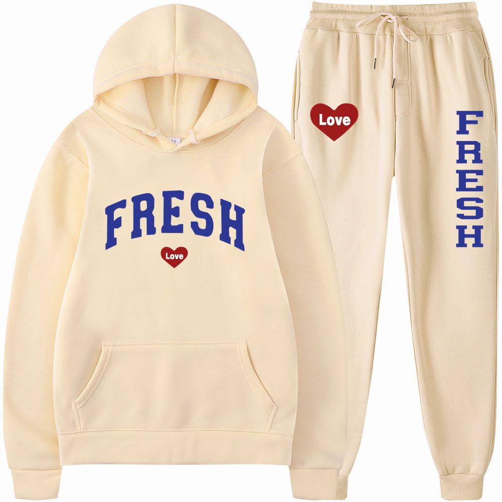 Свободный комплект из толстовки с капюшоном и колготок с принтом Cross Border на весну и осень 2023 года