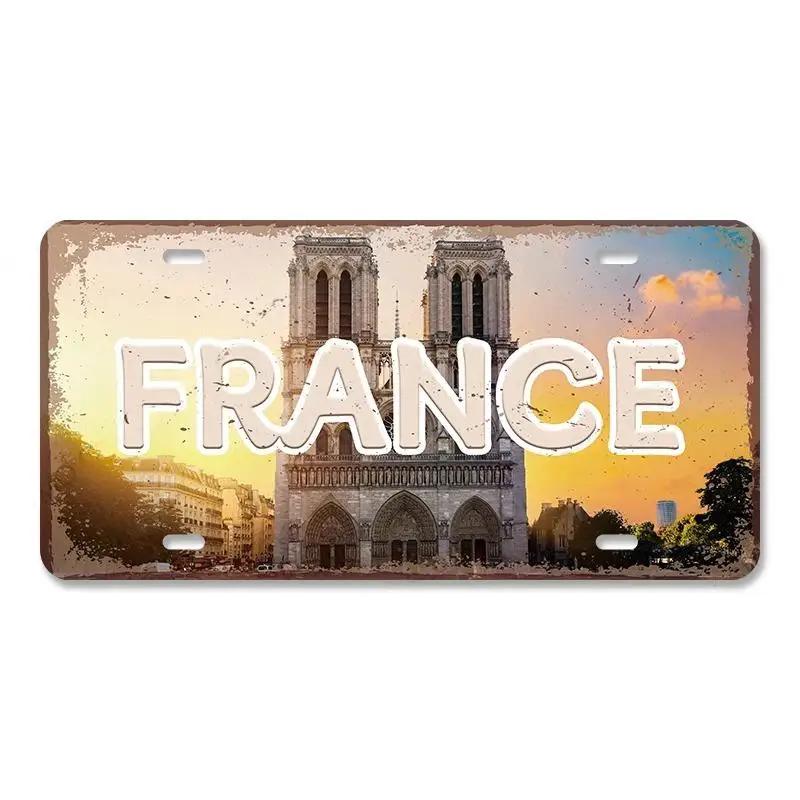 Винтажный кантри столица номерной знак металлические знаки ретро Америка Франция Бразилия металлический плакат пещера человек кафе бар паб настенный декор