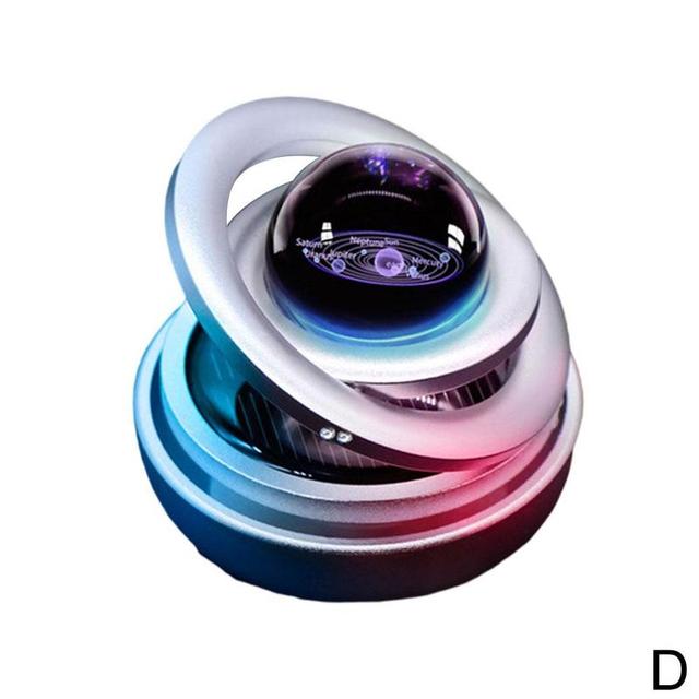 Double Ring Suspension Solar Car Perfume Solar Galaxy Rotating Ornaments Car Decoration Magnetic Levitation Car Air Freshener