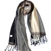 Herringbone Pure Wool Men's Scarf, Warm Autumn and Winter Long Fringed Scarf