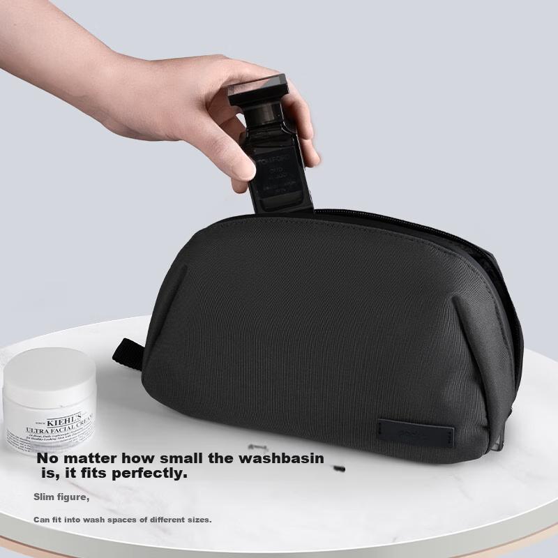 Pack All Travel Toiletry Bag for Men, Convenient Storage, Thickened Curved Large Opening, Business Trip Toiletries Organizer Bag, Dark Gray