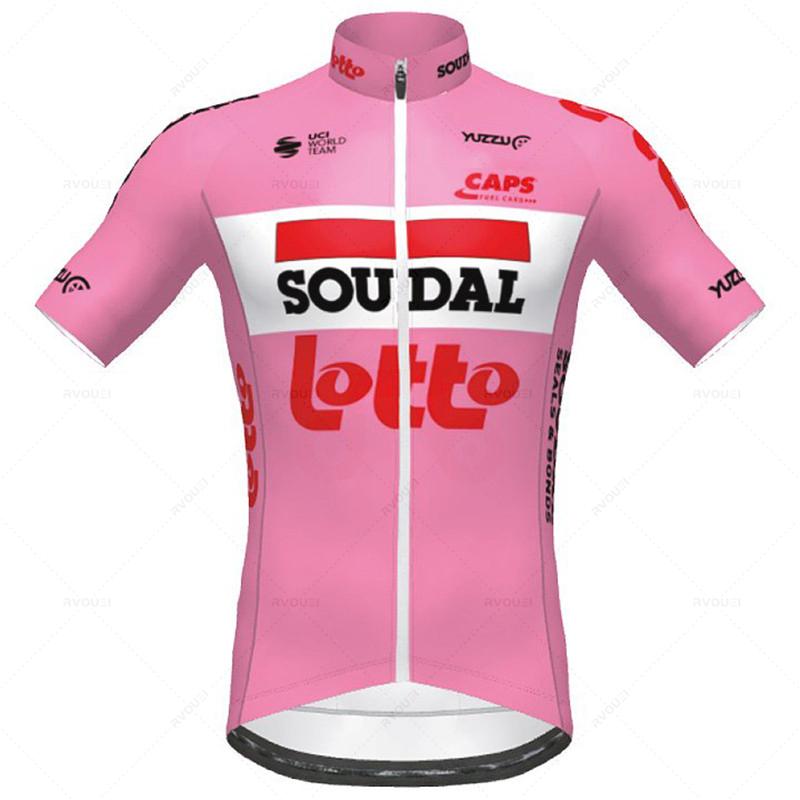 Комплект мужской велосипедной майки с коротким рукавом Lotto Soudal, Дышащая велоодежда, Костюм велосипедной команды, Летний дышащий комплект для велоспорта
