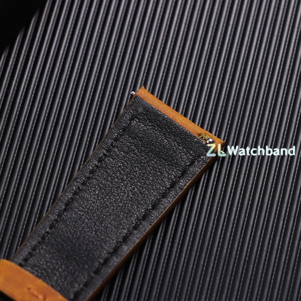 Leather Watch Band 18/19/20/21/22/24mm Straps Butterfly Buckle Clasp Leather Bracelet Black Brown Quick Release Wristband Belt