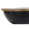 Table basse - Design colonial - Métal et bois - Finition noire - 114x76x33 cm