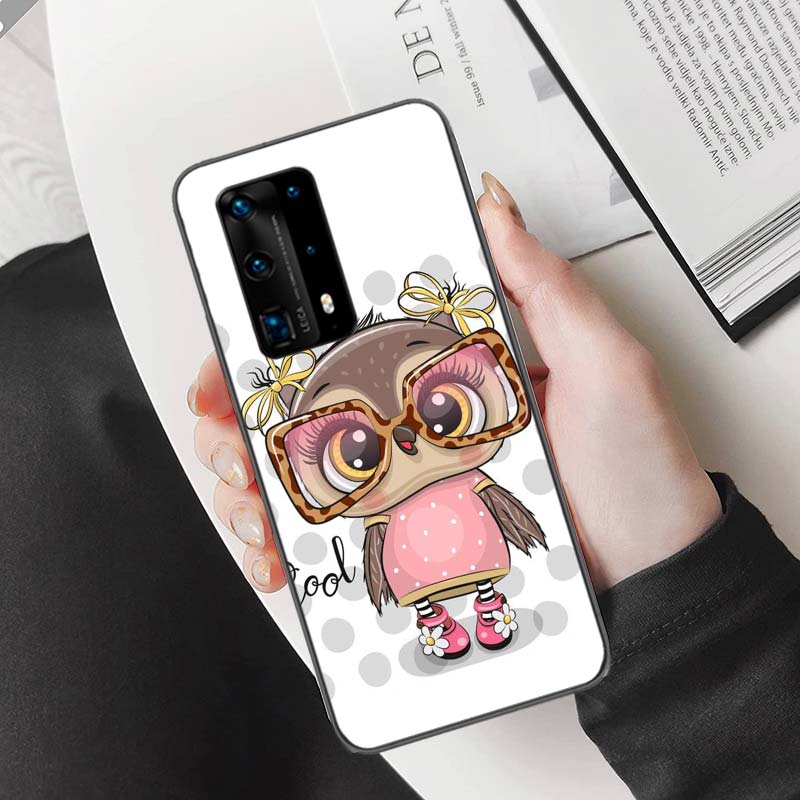 New Cute Owl Hearts Lover Christmas Phone Case For Huawei Mate 40 30 20 Pro 10 Pro Huawei P50 P40 P30 Lite P20 P10 Lite Cover