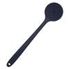 Back Scrubber for Shower Soft Silicone Bath Body Brush with Long Handle, BPA-Free, Hypoallergenic (Black)