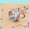 Vintage Copper Alphabet Ring Unisex Adjustable Open Ring With Six-word Mantra Wholesale Supplier