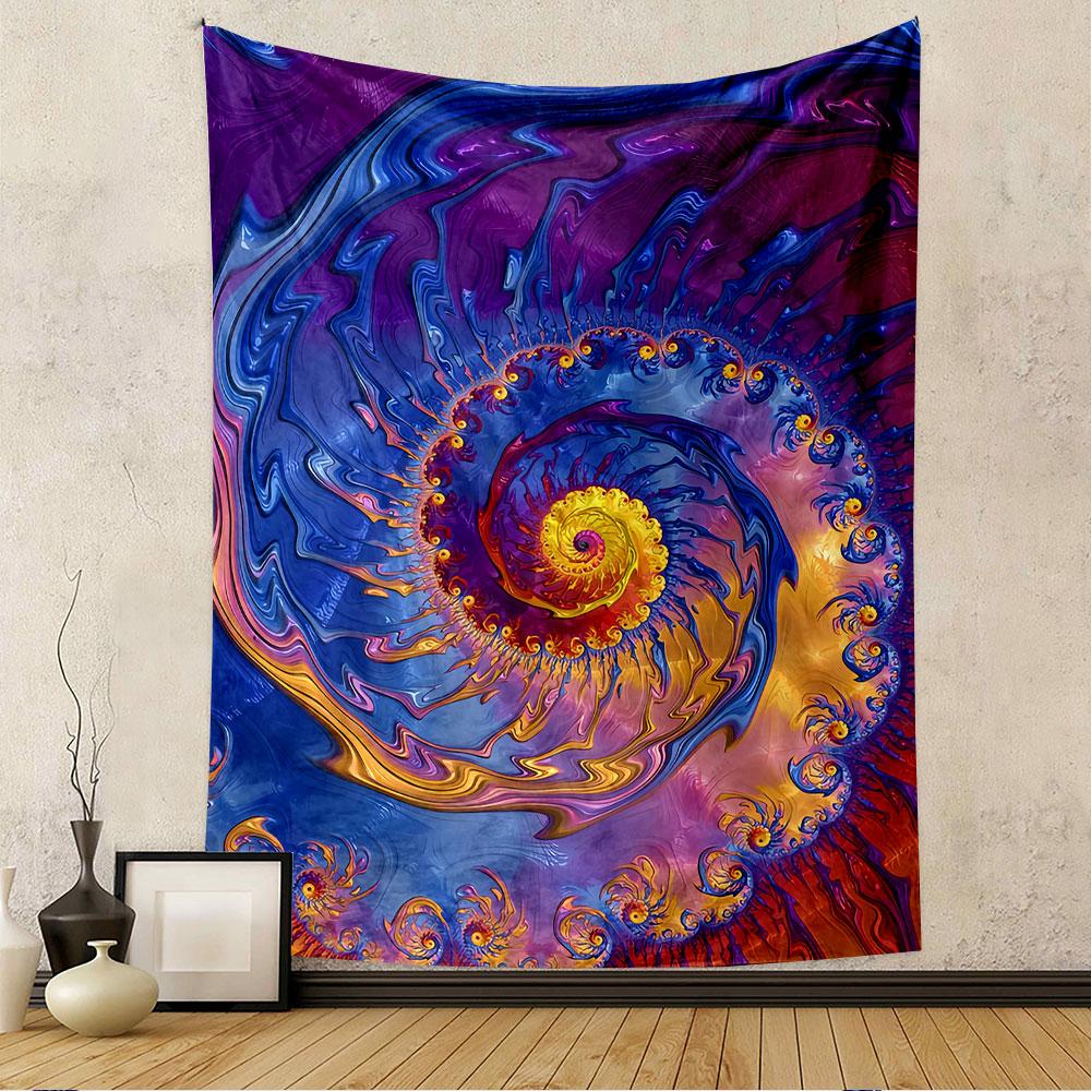 Fractal Spiral Tapestry Wall Hanging, Colorful Swirl Art, Wall Decor for Bedroom Living Room Dorm