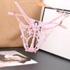 Women'S Thong Sexy Transparent Spicy Open Crotch Thong for Women with Low Waist and Seductive Charm Pearl Briefs