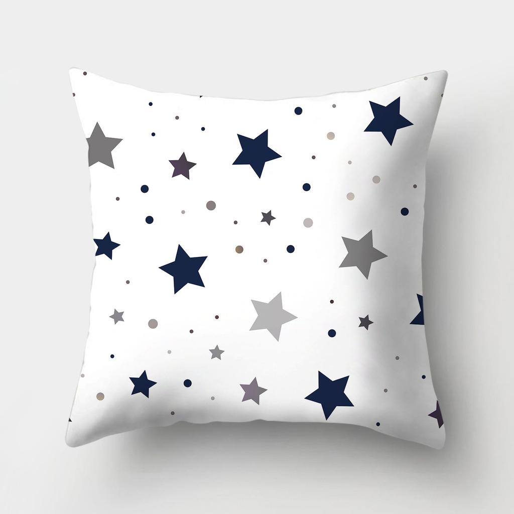 Blue Pattern Decorative Cushion Cover Stripe Geometric Pillow Case For Car Sofa Decor Pillowcase Home Throw Pillow Cover 45X45CM