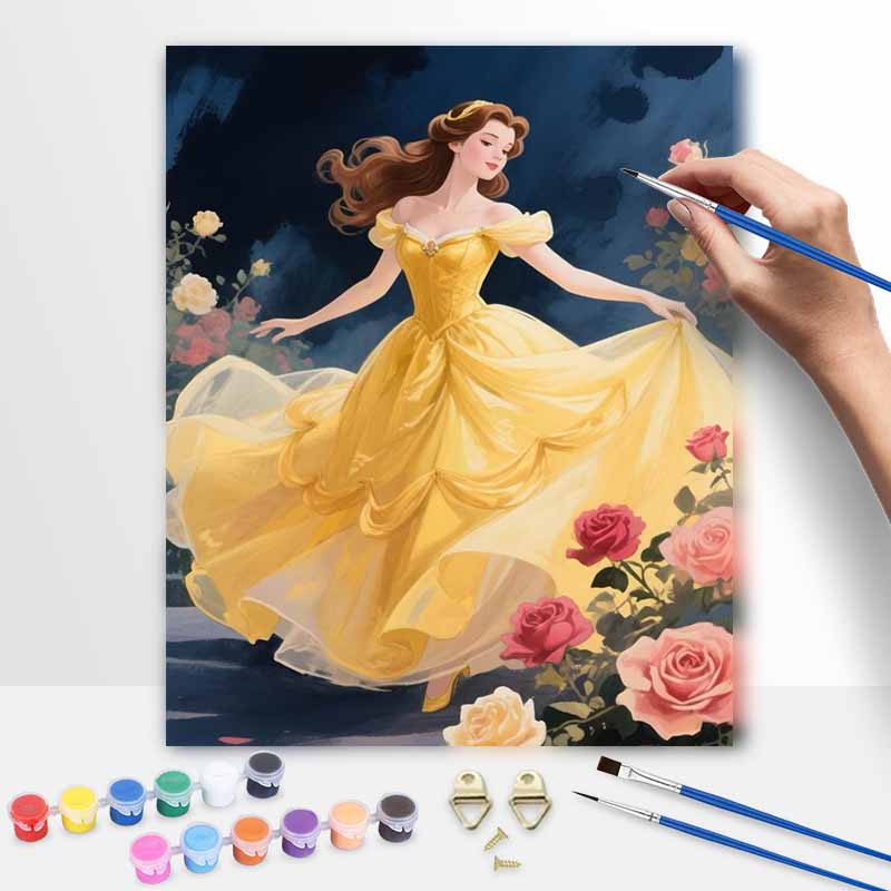 Disney Belle oil painting art set princess rose handmade diy gift home decoration