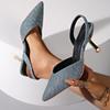 Large Size High Heels 2024 New Pointed Head Outer Wear Bag Head Empty Women's Fashion Sandals