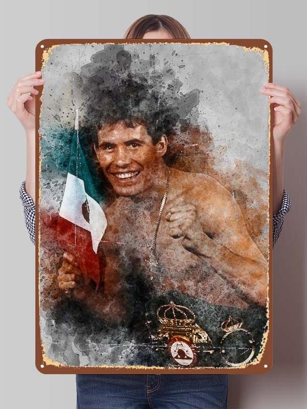 Julio Cesar Chavez Boxer Metal Signs Gaming Room Decoration Custom Metal Plates Boxing Poster for Wall Art Decoration Retro Home