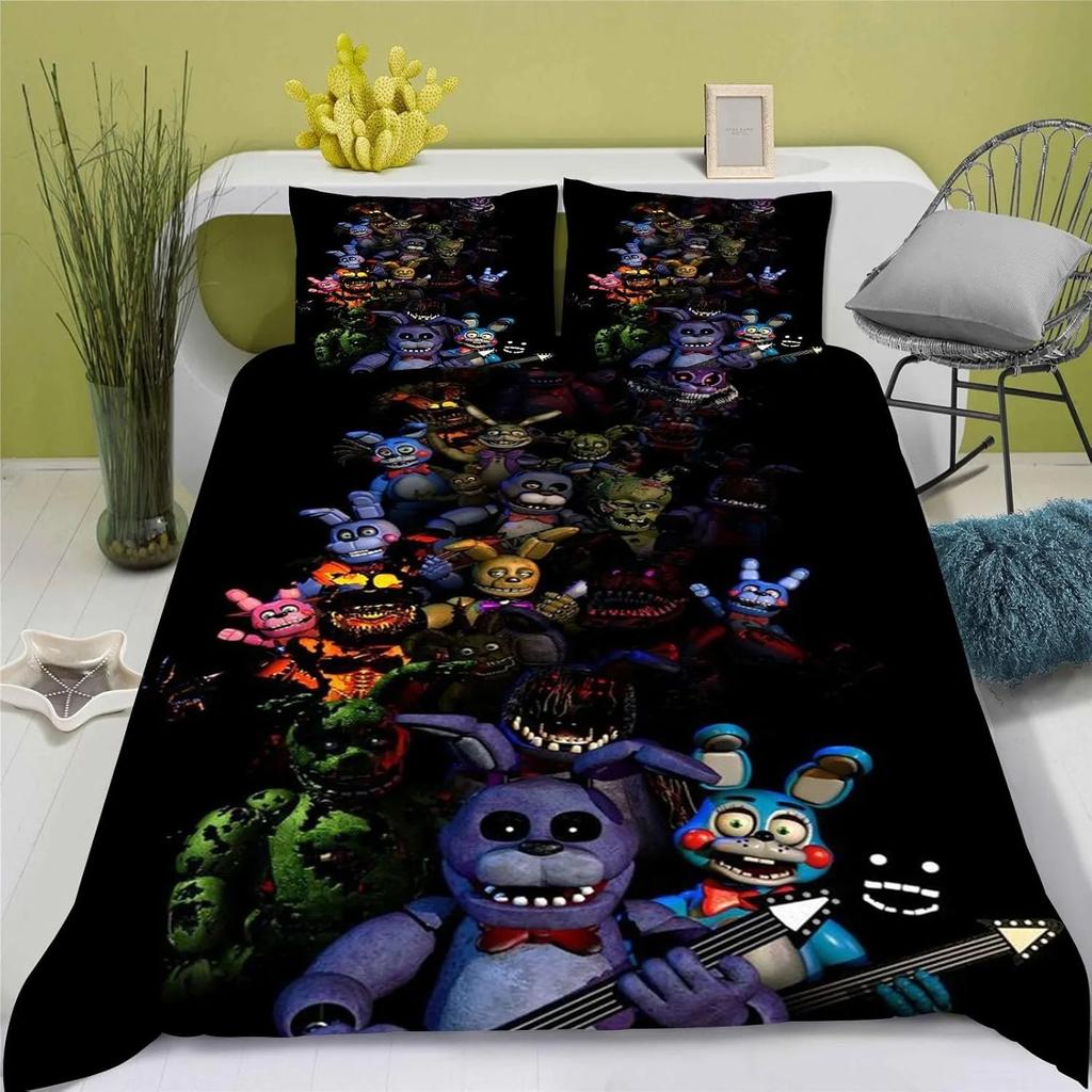 3D Комплект постельного белья Фредди Обои FNAF Пять Ночей Пододеяльник с Наволочками 2/3 шт. Декор Спальни Подарок