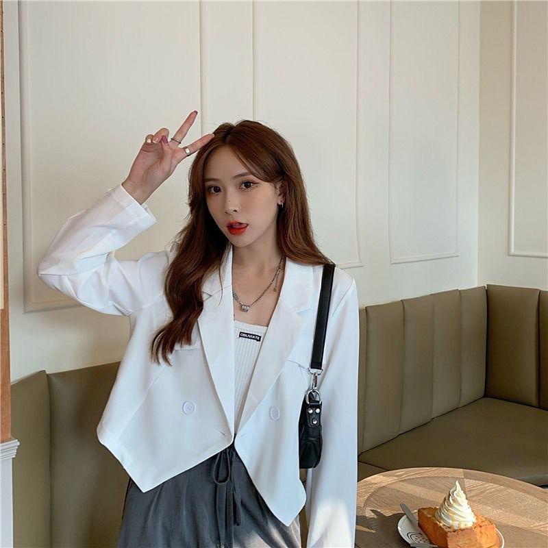 Костюм Пальто Женский Весенне-Осенний Новый Корейский Модный Короткий Пальто Женский Модный Повседневный Блейзер Куртка