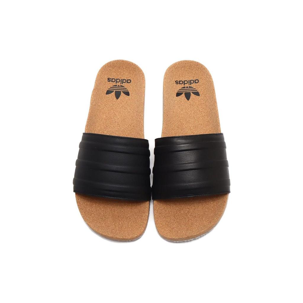 adidas Пробковая упаковка Adilette Premium Slides — черные кроссовки унисекс Core-Black Light-Solid-Grey HQ1998