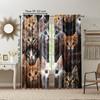 2 pcs, versatile polyester transparent curtains for home decoration Cute Cats for use in bedrooms and living rooms