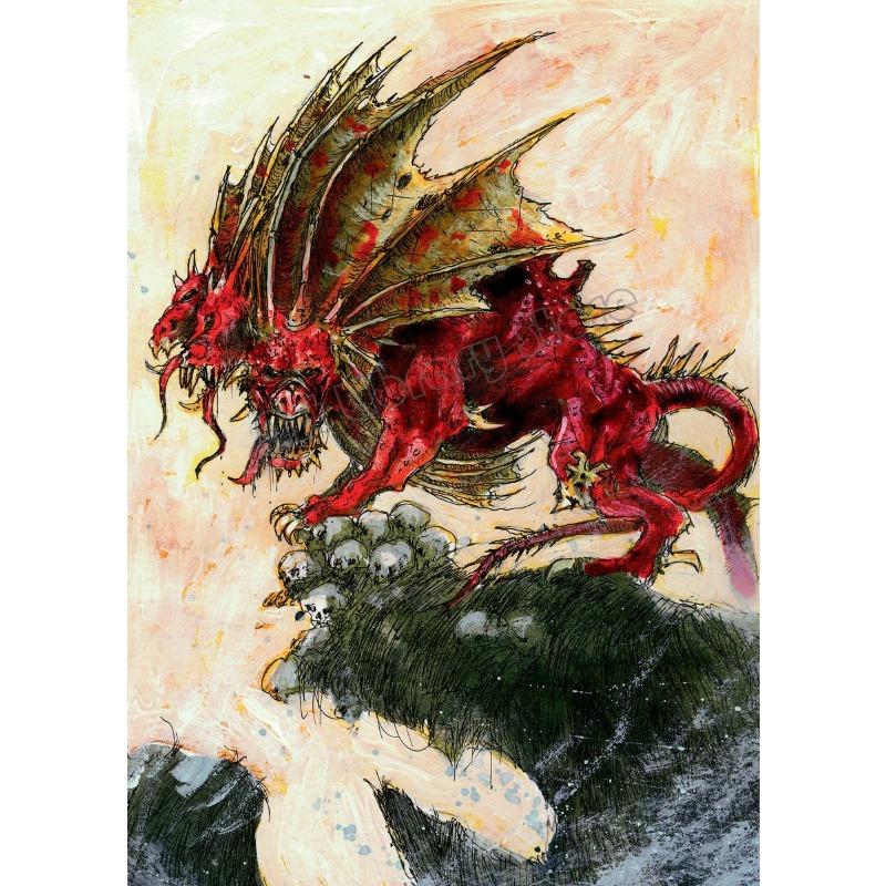 Джон-Бланш Темное Фэнтези Ужасов Мир Демон Кровавый Ангел Иллюстрация Постер Холст Живопись Настенное Искусство Картины Домашний Декор