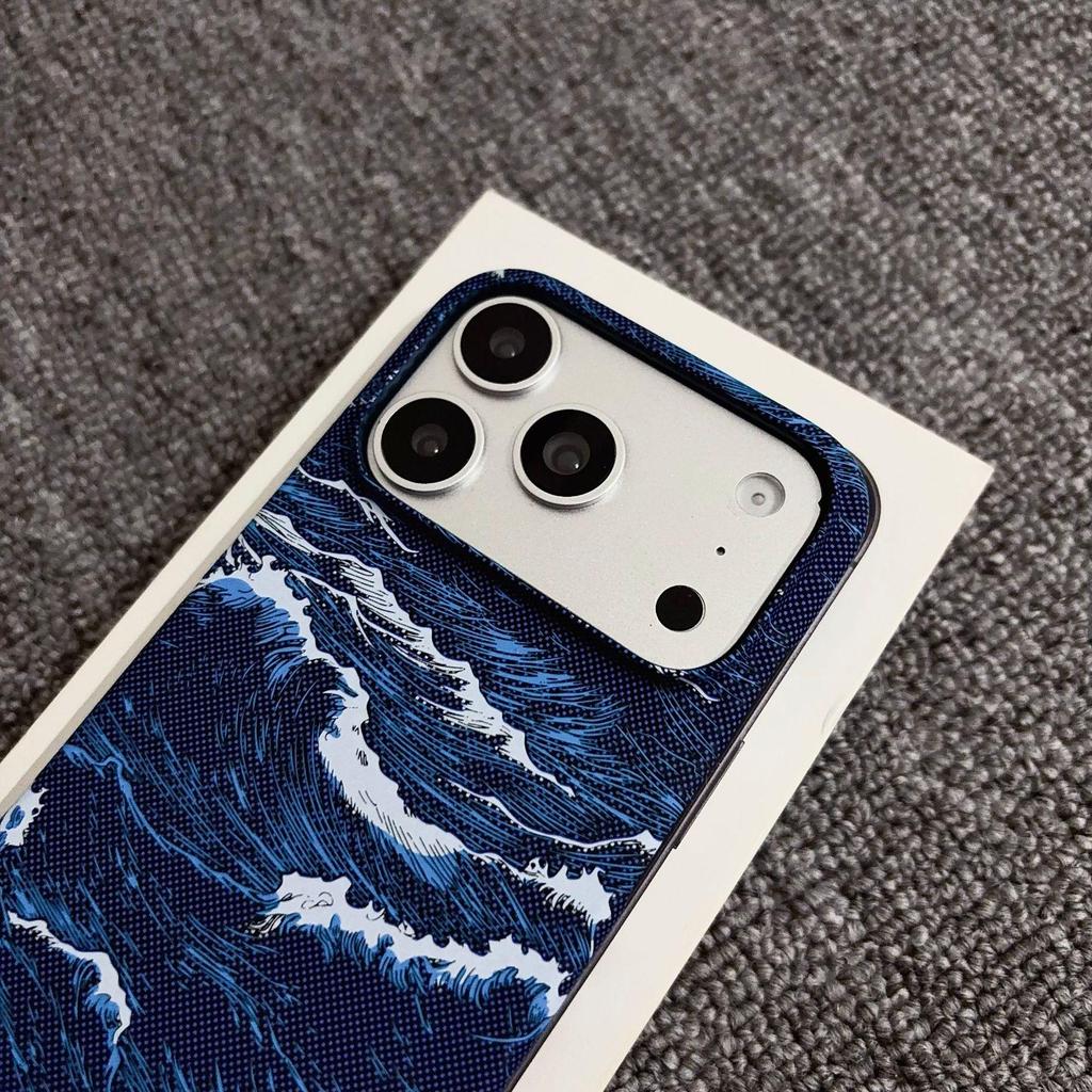 Совместимый чехол для iPhone 17 Pro с магнитным креплением, узором из кевлара, из углеродного волокна, матовый
