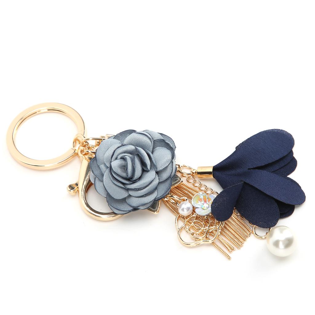 Keychain Zinc Alloy Flower Tassel Pearl Decoration Hook Key Pendant DIY Gift Supplies