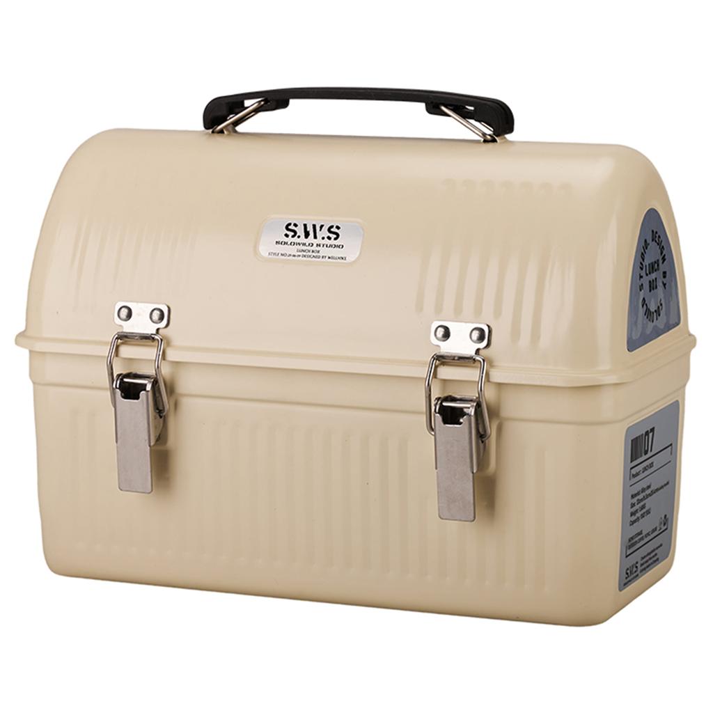 Коробка для пикника с ручкой и защелкой Ретро металлические контейнеры 9,5 л Коробки для хранения Хранит еду Напитки Бутылку для воды