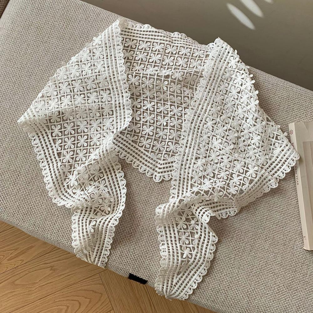 Embroidered Lace Headband Floral Printed Skirt Curtain Elegant Lace Triangle Scarf Ladies