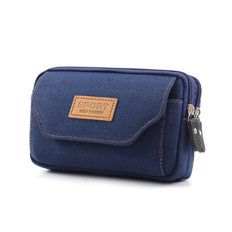 Мужская кожаная и холщовая многофункциональная поясная сумка для строительных площадок