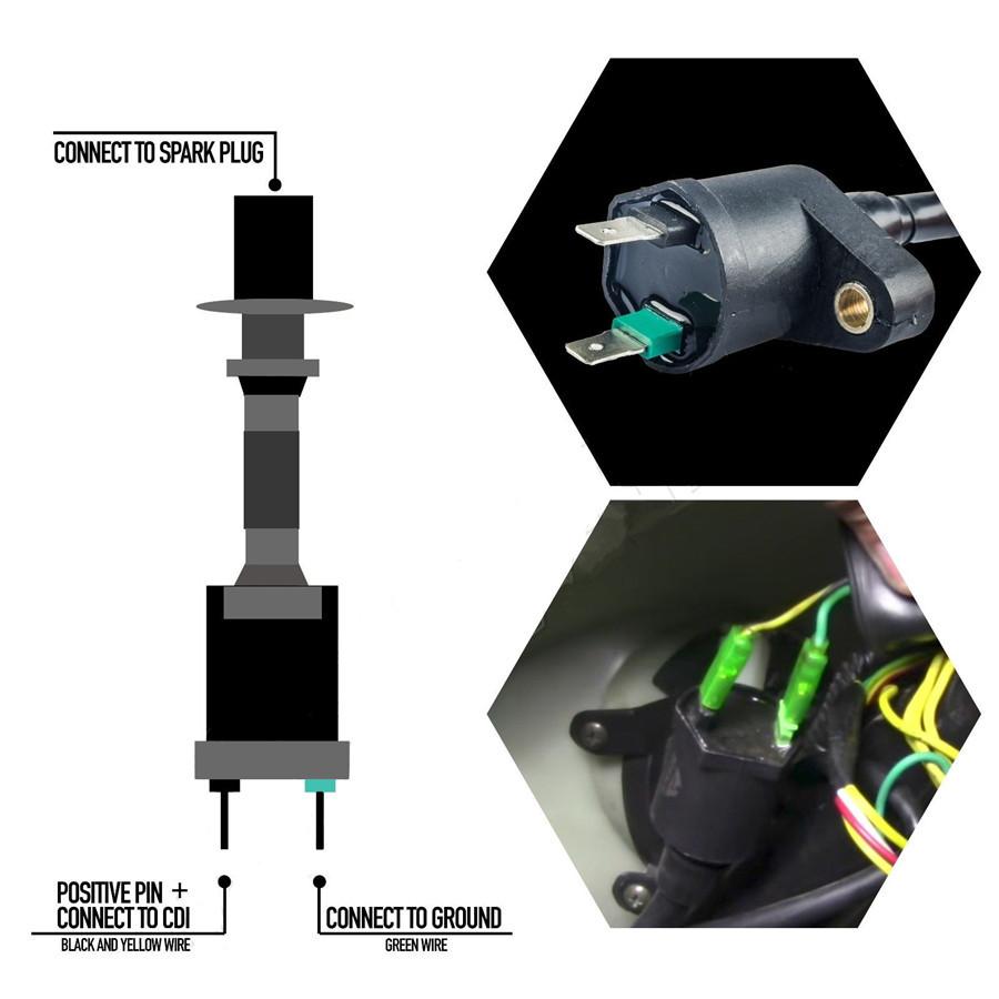 Катушка зажигания с одним выходом 12 В постоянного тока + блок CDI универсальный для питбайка/квадроцикла 50-150 куб. см