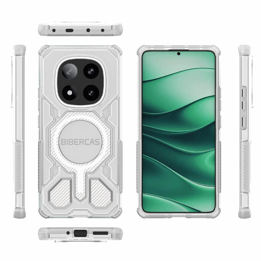 BIBERCAS J-16 Transparent Series For Xiaomi Redmi Note 14 Pro 5G Case Compatible with MagSafe TPU+PC Phone Cover