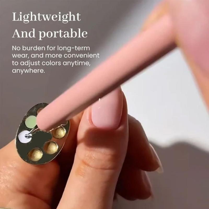 Палитра для смешивания лаков для ногтей, Палитра для нейл-арта, Маленькая палитра цветов для нейл-арта, Кольцо на палец, Легко чистить, Инструмент для маникюра