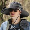 Sun Hat with Dual Power Supply Solar Fan Wide Brim Hiking Hat Lightweight Outdoor Activity Cooling Hat