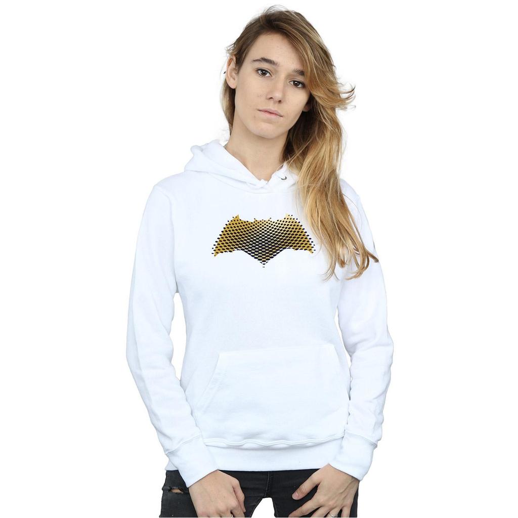 DC Comics Womens/Ladies Justice League Movie Batman Logo Textured Hoodie