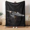Плед Star Trek Звездолет Большой Мягкий Плед с Космическим Фоном, Наполненным Звездами Уютный Декор для Дома Идеальный Подарок для Фанатов Научной Фантастики