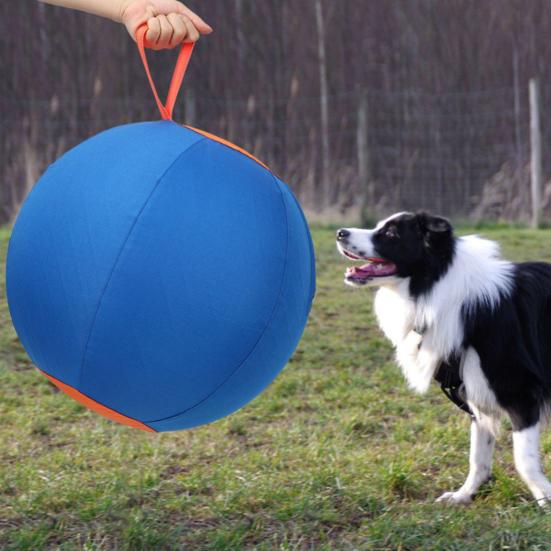Herding Ball for Dogs Calming Ball with Cover Handle Inflatable Training Ball for Large Breeds Small Medium Dogs Active Play Exercise