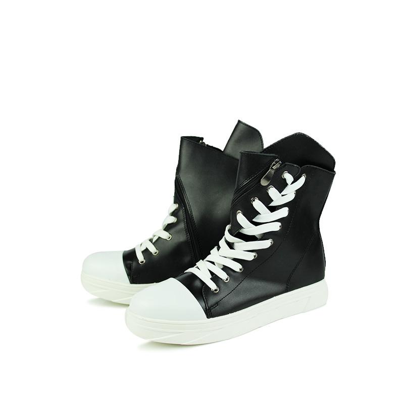 Новые ботинки Мужские Британский стиль Белые кроссовки с высоким верхом Обувь для мужчин Панк Ботильоны Модные Мотоциклетные ботинки Вулканизированная обувь Мужская