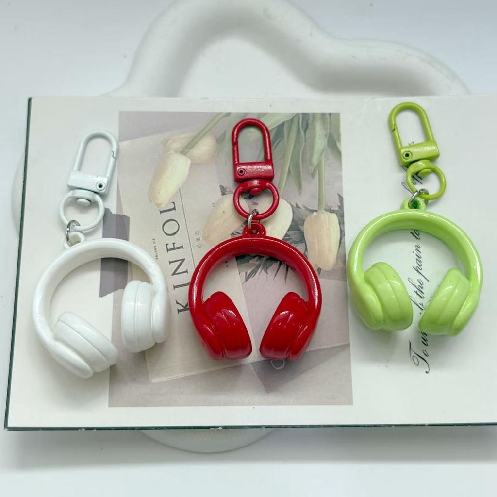 1 шт. Цепочка для мобильного телефона, Шарм для наушников, Подвеска для рюкзака, Милый красочный 3D кулон в виде наушников, Брелок, Подарки