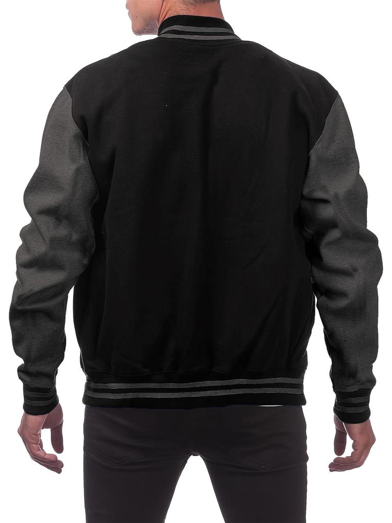 Мужская бейсбольная кардиган-куртка с воротником-стойкой и принтом из букв