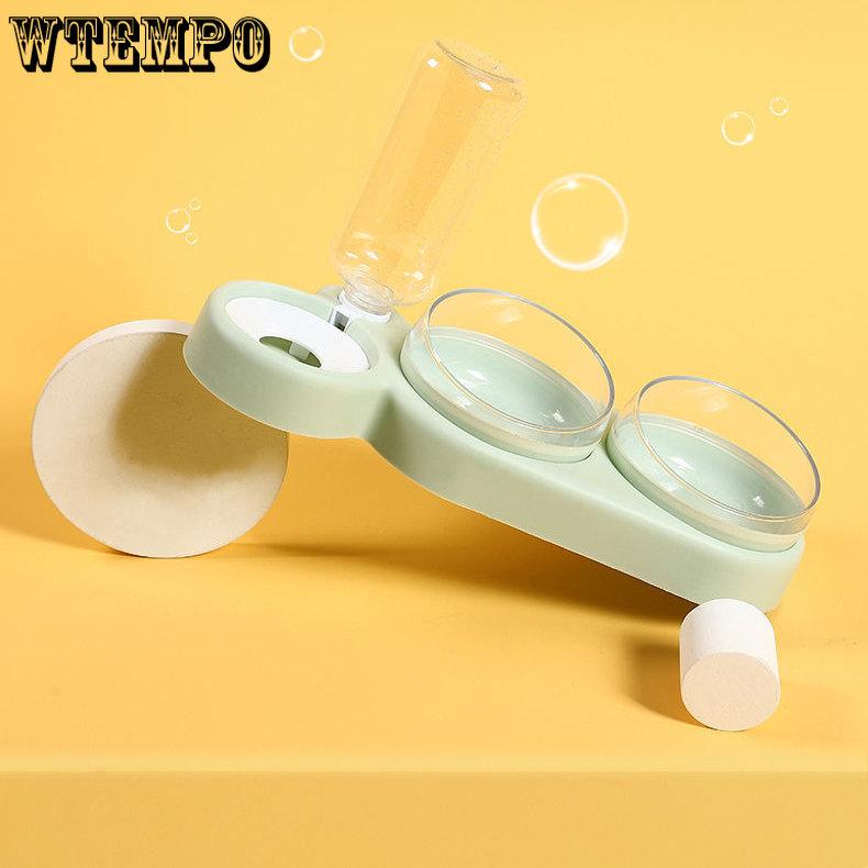 WTEMPO Поилка для домашних животных, автоматическая миска для кошек, диспенсер для воды, инструмент для хранения воды, миска для еды для собак, кошек, контейнер для еды с поилкой