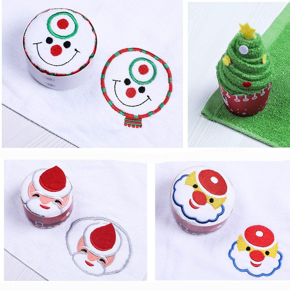 New Year Decoration Cupcake Cotton Towel Christmas Decorations Christmas Towel Merry Christmas Gift