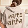 FAITH OVER FAITH European and American Fashion Printed Thickened Versatile Long-sleeved Loose Hooded Sweatshirt for Women