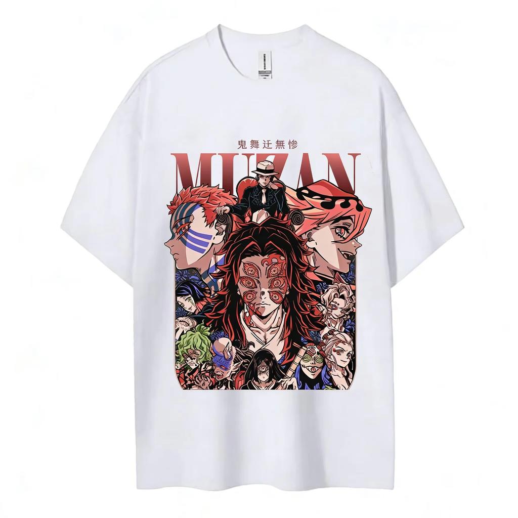 2026 Demon Slayer Kimetsu no Yaiba Muzan Kibutsuji Graphic Unisex Summer Casual Streetwear Cosplay Short Sleeve Anime Women And Men T-shirt