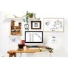 Tableau Blanc Magnétique - BI-OFFICE - 60 x 40 cm - 1 Marqueur - 2 Aimants - Cadre en Bois