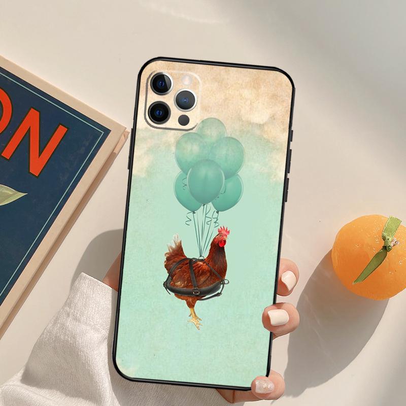 Chicken Hen Rooster Funda Case For iPhone 16 Pro Max 15 14 11 12 13 Pro Max Mini XR 16e 16 15 Plus Phone Cover