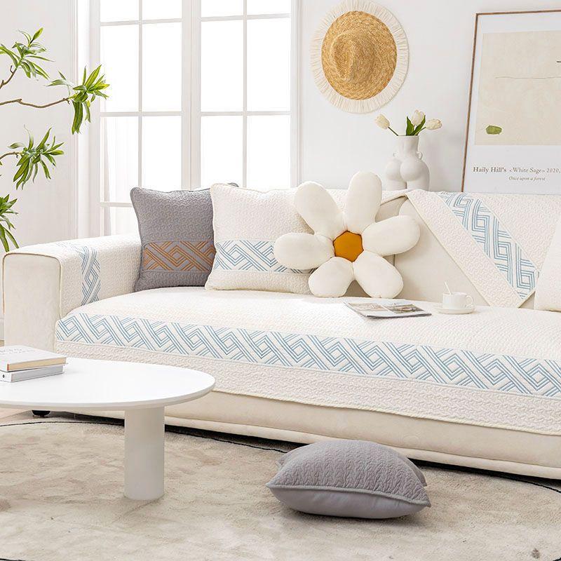 Подушка для дивана Four Seasons Pure Cotton Non-Slip Universal Non-Slip Cotton Simple Modern Подушка из натуральной кожи Чехол для дивана Ткань