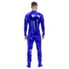 Mens Metallic Zentai Jumpsuit Full Body Tight Mock Neck Long Sleeve Club Performance Costume