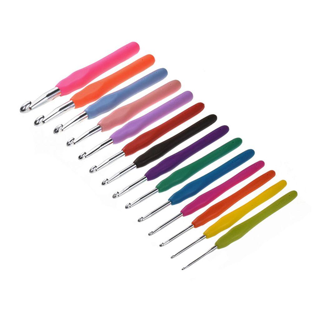 2.0-10mm New Craft Tools Ergonomic Handle Aluminum Knitting Needles Weave Yarn Crochet Hook